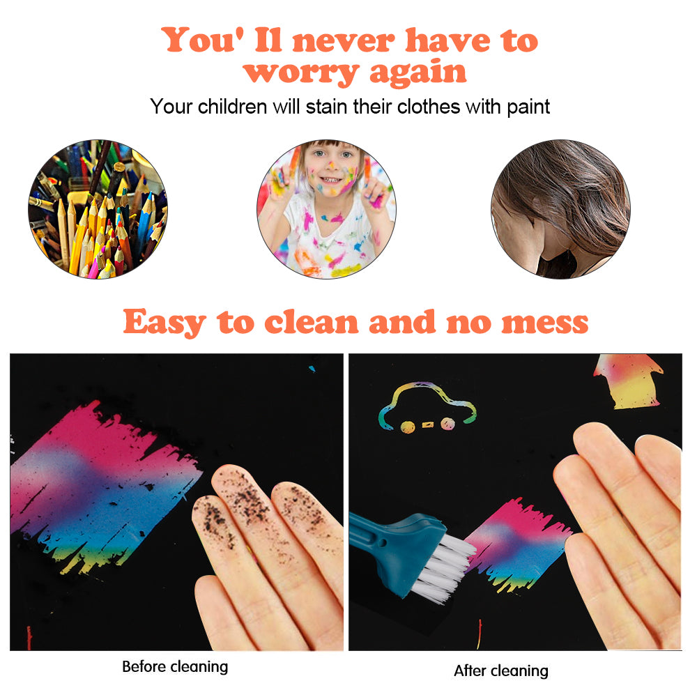 Mocoosy 60 Pcs Rainbow Scratch Art Paper for Kids, Magic Scratch Off Paper Set Art Craft Kit Black Scratch Sheets with Stencils Birthday Party Favor Game Activities Gifts for Girls Boys Ages 4-8 8-12