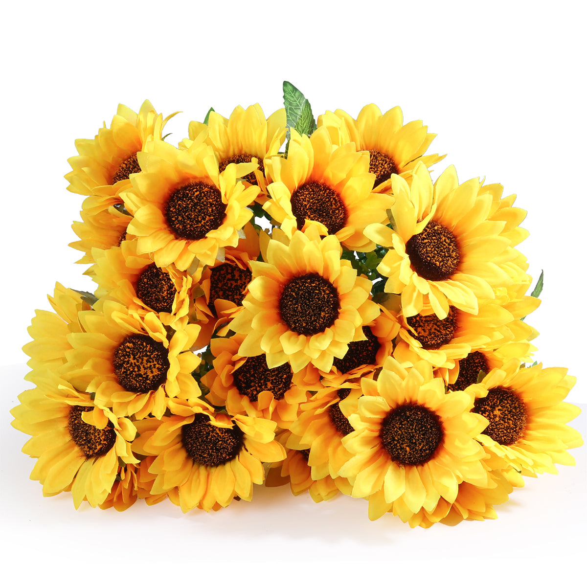 Mocoosy 4 Bunches Artificial Sunflower Bouquets, Fake Sunflowers with Stems, Silk Wildflowers Realistic Yellow Faux Sun Flowers for Wedding Decorations Fall Floral Arrangements Home Garden Table Decor