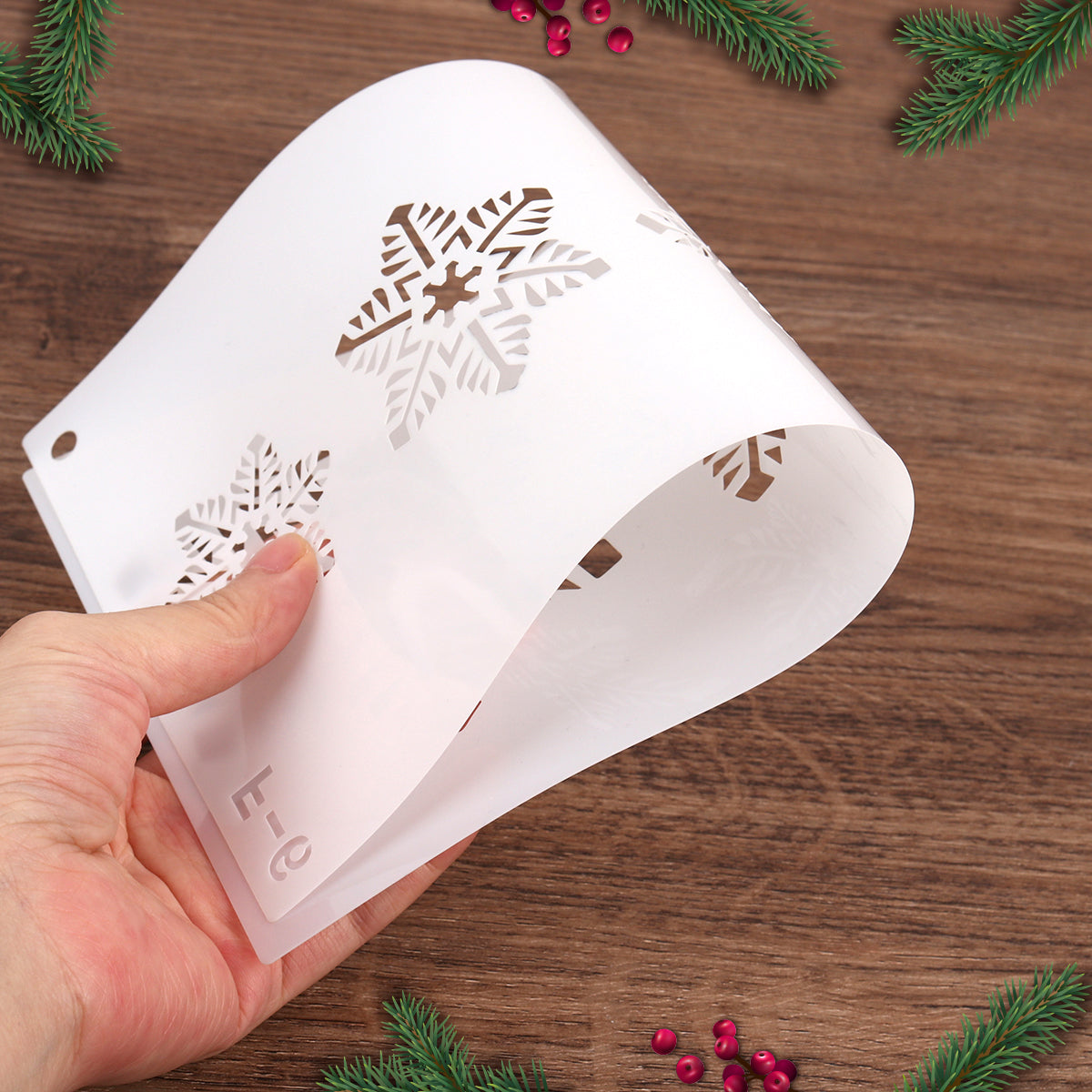 Christmas Stencils for Painting Santa Footprints for Floor, Santa Claus Boot Prints and Snowflake Stencils Template, Reusable Plastic Elf Foot Print Stencil Holiday Xmas Decorations DIY Craft