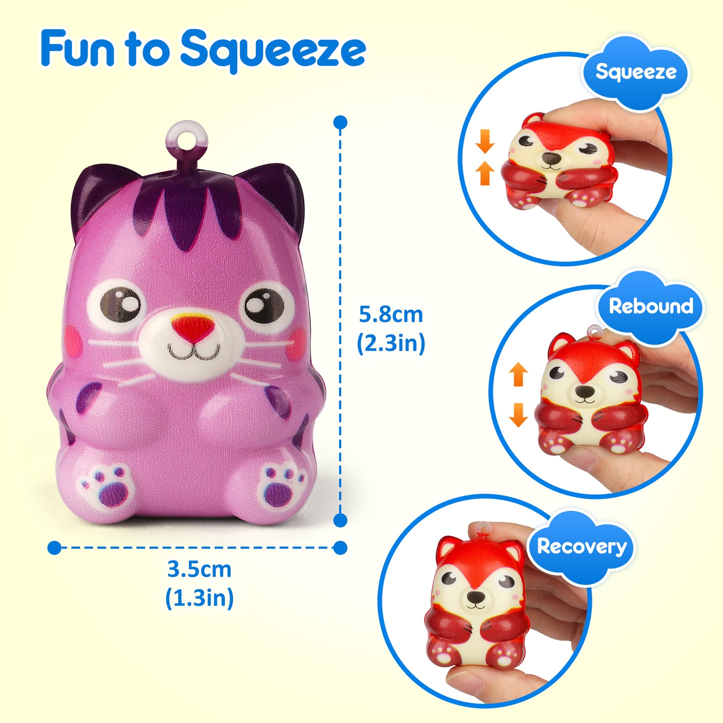 Mocoosy 24 Pack Animal Squishy Toys for Kids Party Favors, Goodie Bag Stuffers Bulk, Pinata Stuffers, Classroom Prizes, Carnival Prizes, Treasure Chest & Claw Machine Toys Birthday Gift for Boys Girls