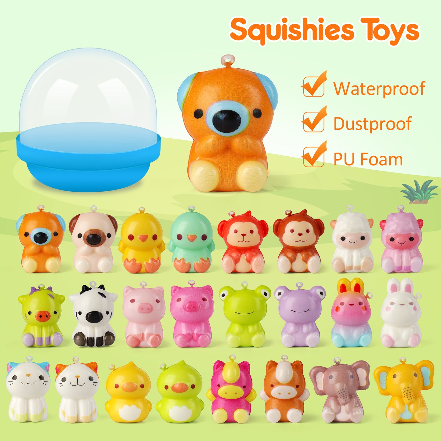 Mocoosy 24 Pack Party Favors for Kids Squishy Toys, Birthday Goodie Bag Stuffers Bulk Fidget Toys, Classroom Prizes, Pinata Stuffers, Treasure Box & Claw Machine Toy Carnival Gifts for Boys Girls