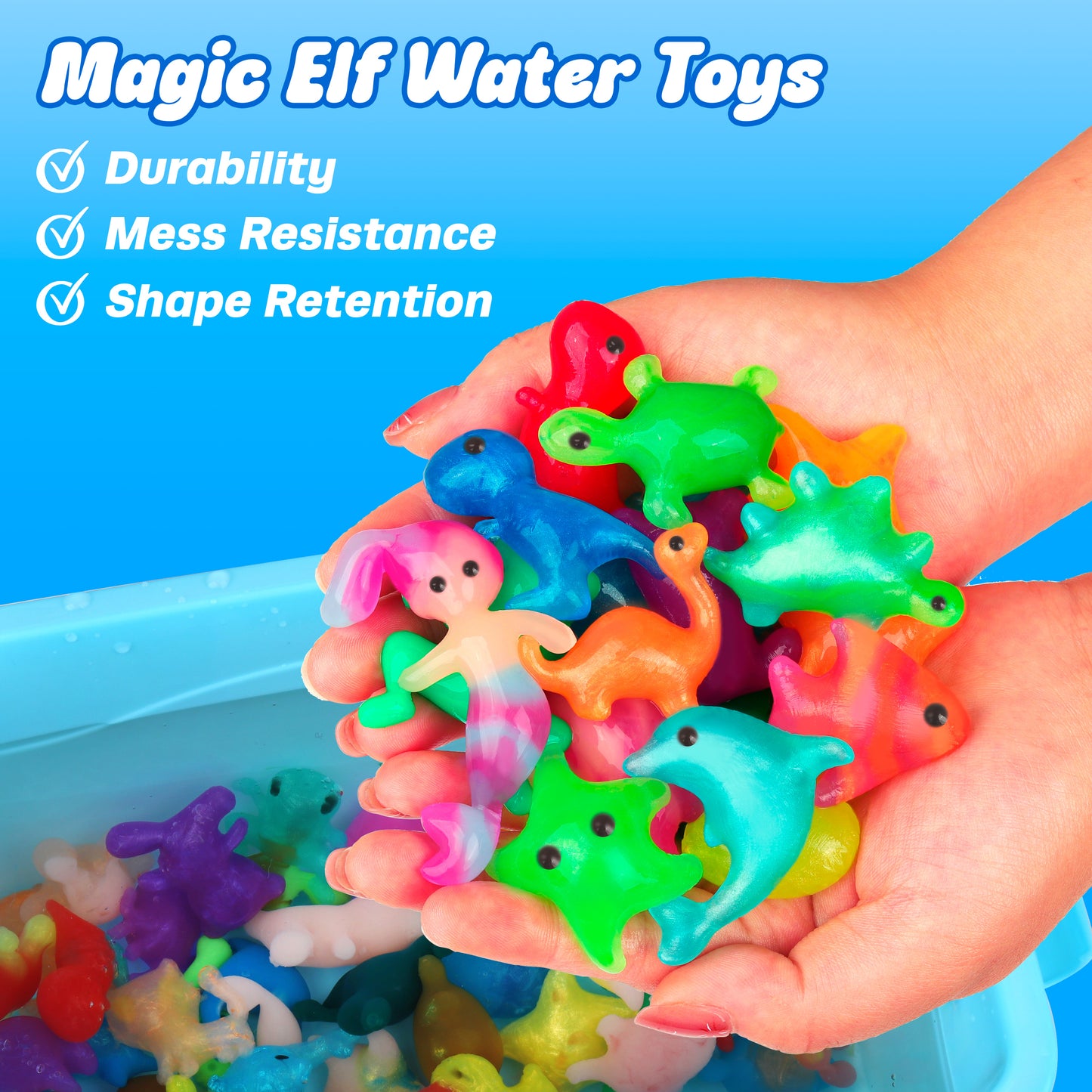 Mocoosy 20 Colors Magic Water Gel Kit for Kids, Aqua Fairy Water Elf Toy Kit with 20 Magic Gels & 16 Squishy Maker Molds, Squishy Making Kit Water Pets DIY STEM Toy Crafts Gifts for Boys Girls
