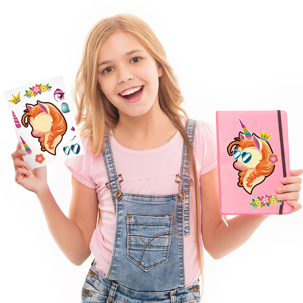 Mocoosy 48PCS Unicorn Stickers for Girls Age 4-6, Unicorn Party Favors for Toddlers 3-5, Make Your Own Sticker Birthday Game Activity Art Craft Supplies, Kids Goodie Bag Stuffers Classroom Prizes Gift