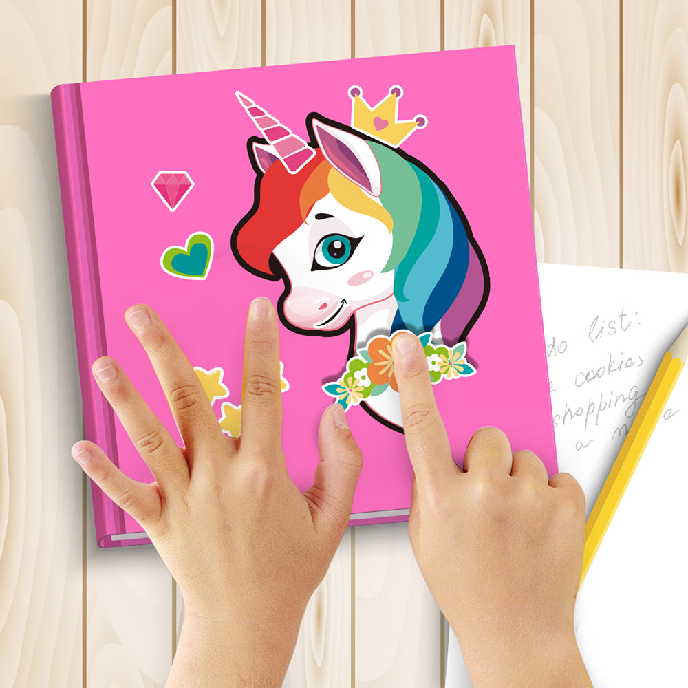 Mocoosy 48PCS Unicorn Stickers for Girls Age 4-6, Unicorn Party Favors for Toddlers 3-5, Make Your Own Sticker Birthday Game Activity Art Craft Supplies, Kids Goodie Bag Stuffers Classroom Prizes Gift