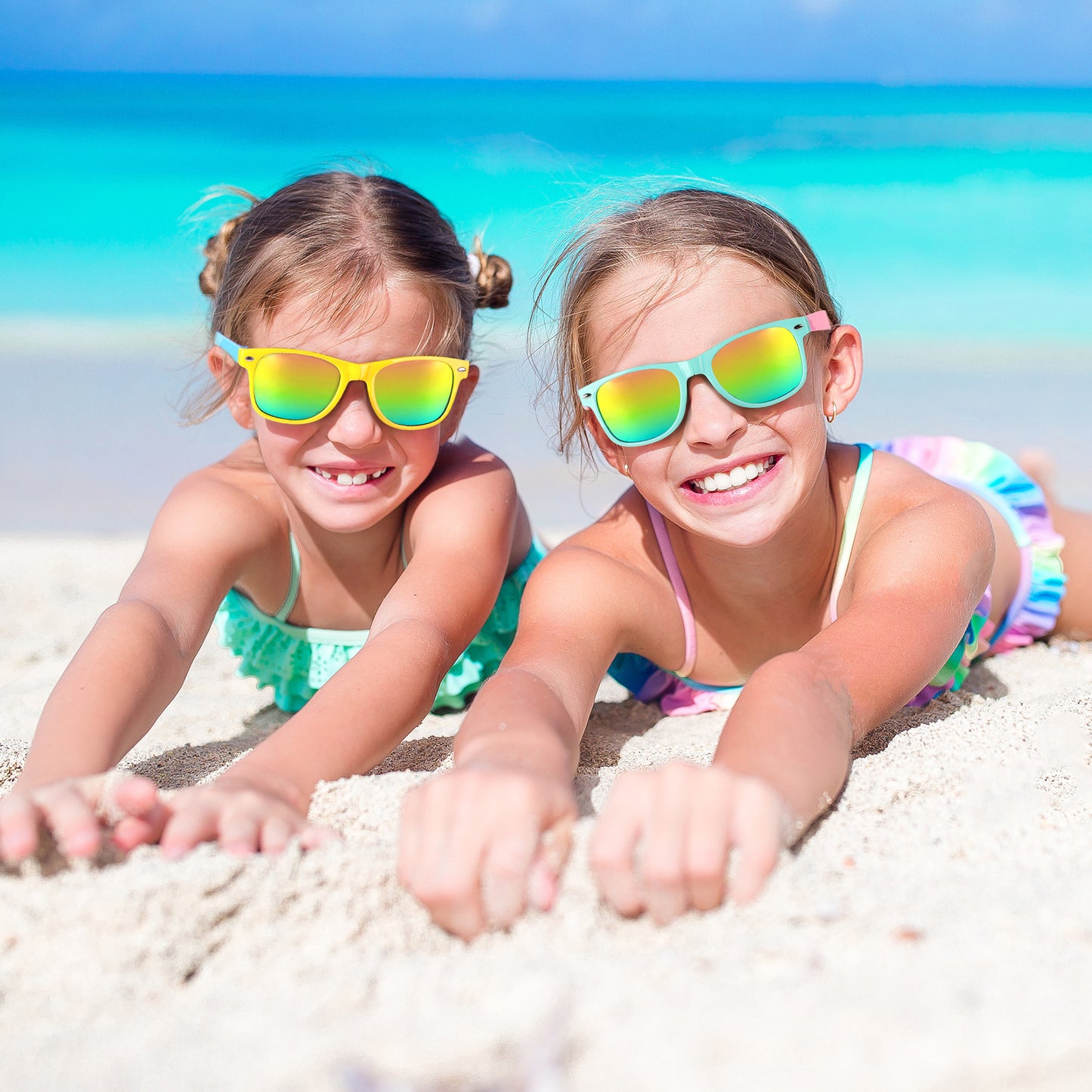 Mocoosy Foldable Kids Sunglasses Bulk,18 Pack Neon Sunglasses with UV400 Protection, Summer Pool Party Favor Beach Luau Graduation Party Supplies Birthday Goodie Bag Stuffers for Boys Girls Age 4-8-12