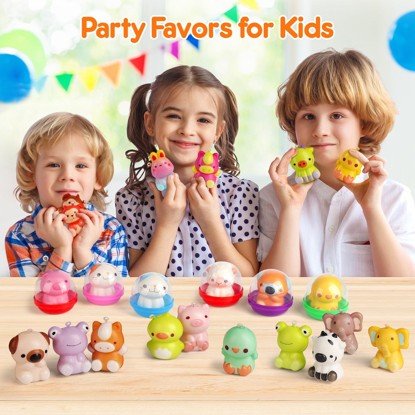 Mocoosy 24 Pack Party Favors for Kids Squishy Toys, Birthday Goodie Bag Stuffers Bulk Fidget Toys, Classroom Prizes, Pinata Stuffers, Treasure Box & Claw Machine Toy Carnival Gifts for Boys Girls