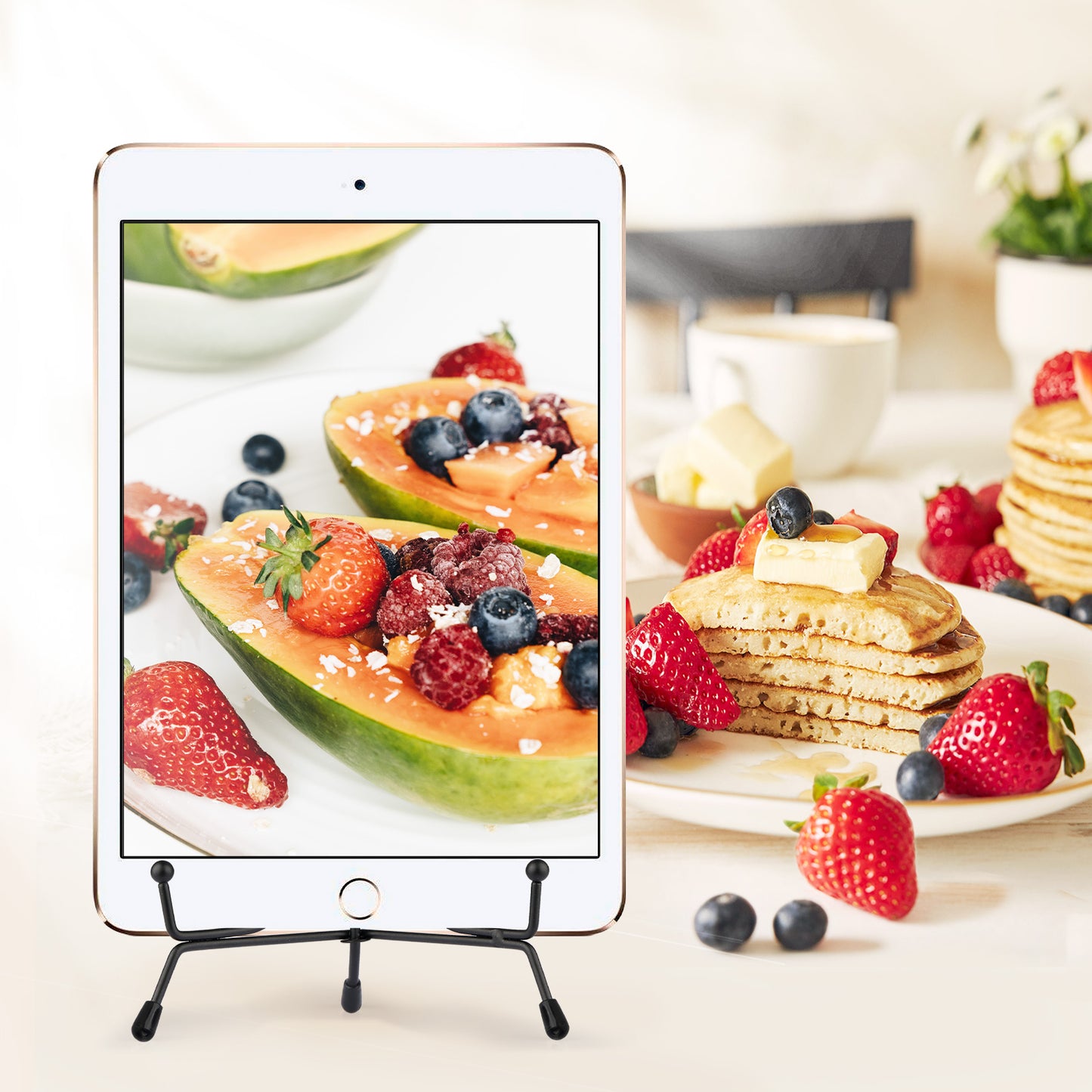 Mocoosy 4 Pack Improved Anti-Slip Plate Stands for Display, 6 Inch Plate Holder Display Stand, Picture Frame Holder Stand, Black Iron Easel Stands for Photo, Decorative Plate and Tabletop Arts