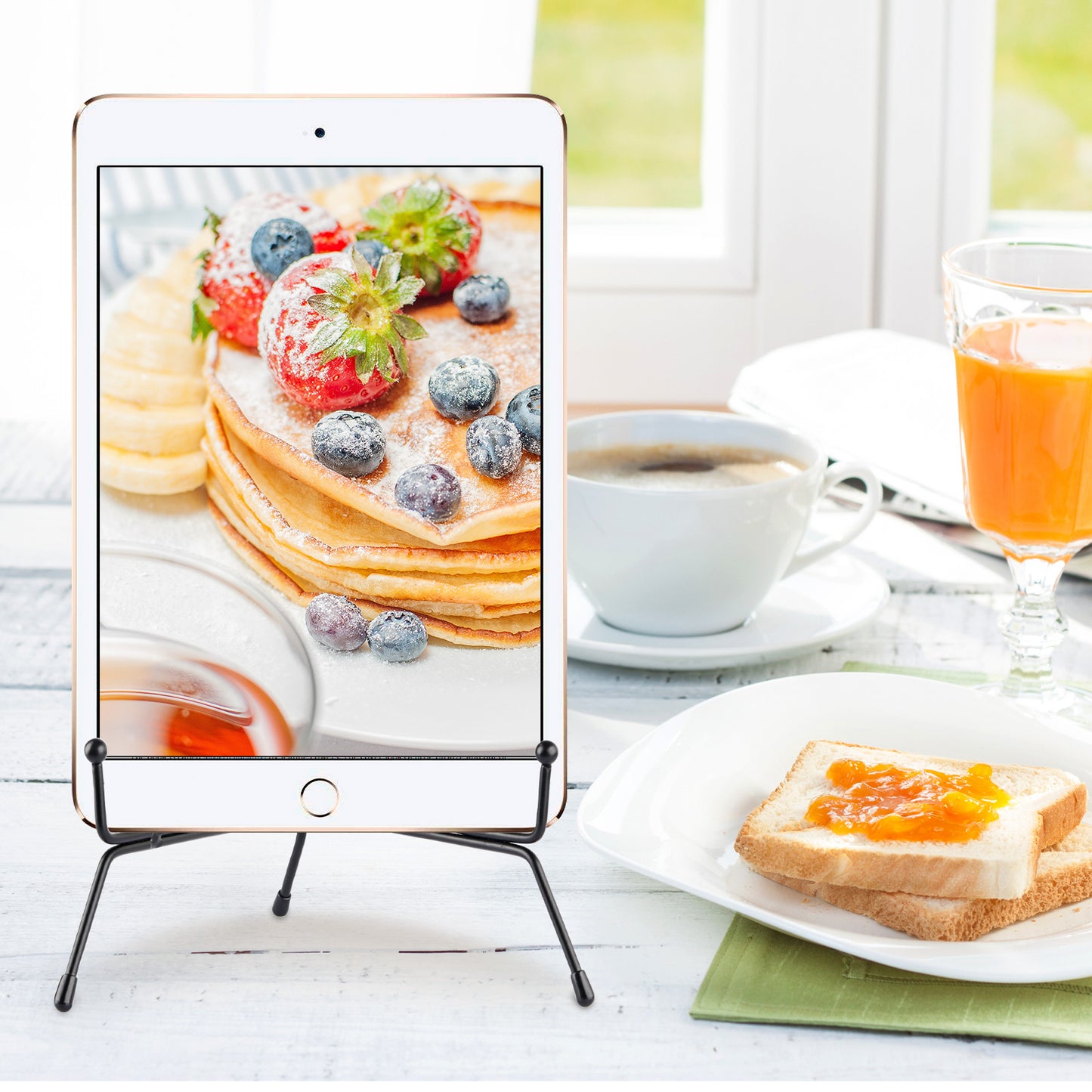 Mocoosy 4 Pack 8 Inch Improved Anti-Slip Plate Stands for Display, Plate Holder Display Stand, Picture Frame Holder Stand, Black Iron Easel Stands for Photo, Decorative Plate, Tablets and Table Art