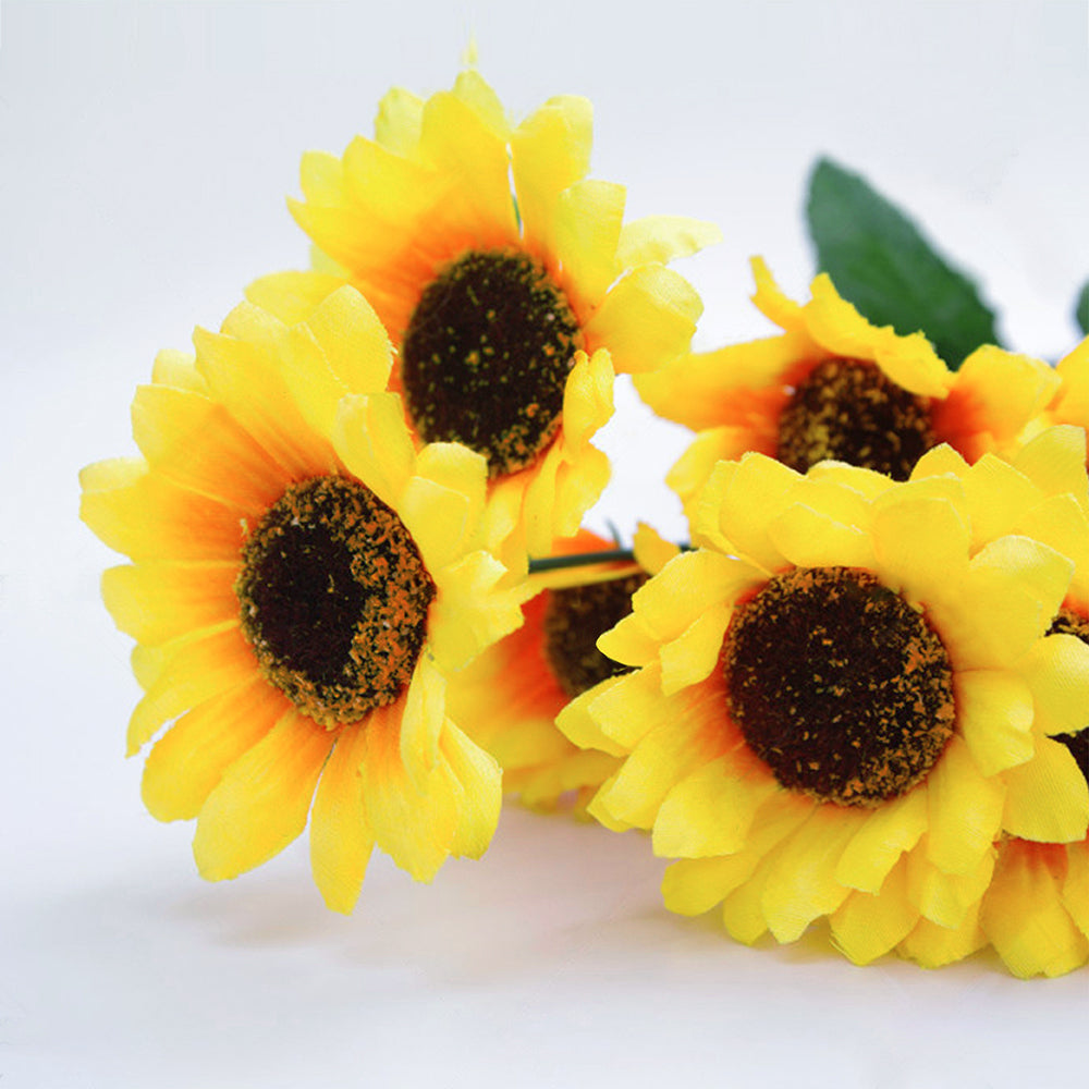 Mocoosy 100 Pcs Sunflowers Artificial Flower Heads, 2.8 Inch Fake Sunflowers Bulk, Yellow Silk Sun Flower Head Decorations DIY Floral Crafts Wedding Arrangement Baby Shower Party Home Decor