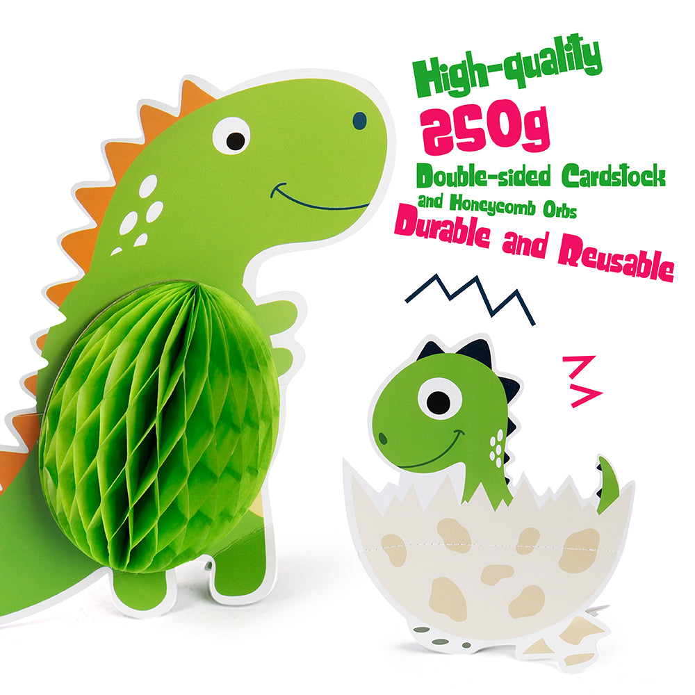 Mocoosy 12 Pieces Dinosaur Party Honeycomb Centerpieces Table Decorations, Dinosaur Birthday Party Supplies Paper Center Piece Table Topper for Kids Boys T-Rex Theme Party Baby Shower Decor