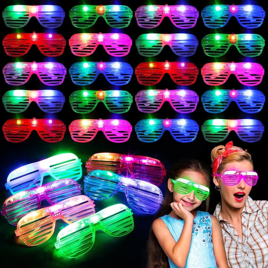 20 Pack LED Glasses Dance Party Favors Light up Glasses, Glow In The Dark Party Supplies Accessories for Kids Adult,New Years Eve Party Supplies 2026 Neon glasses Birthday Party Favors