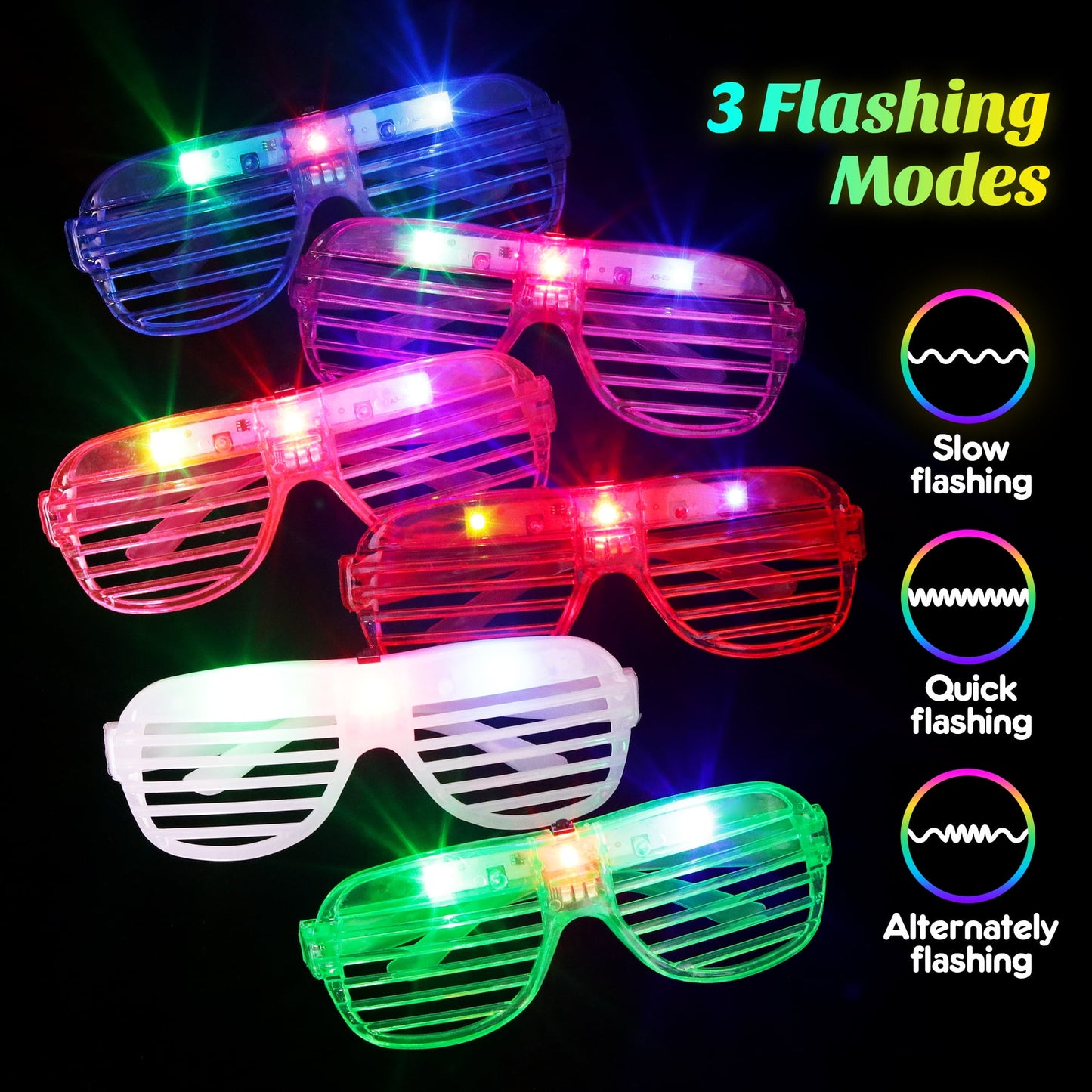 20 Pack LED Glasses Dance Party Favors Light up Glasses, Glow In The Dark Party Supplies Accessories for Kids Adult,New Years Eve Party Supplies 2026 Neon glasses Birthday Party Favors
