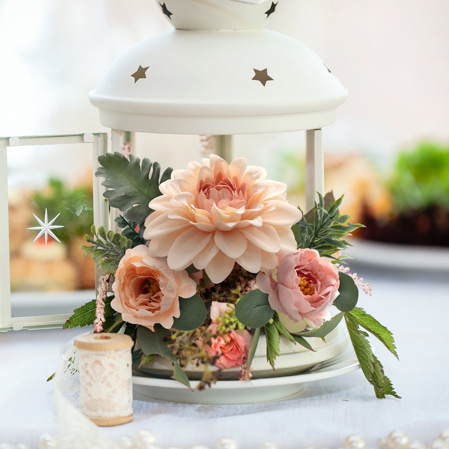 Mocoosy Roses Artificial Flowers Combo Box Set Fake Flowers Bulk, Mix Faux Flowers with Stem for Wedding Bouquets Centerpieces Table Decorations DIY Floral Arrangement Bridal Shower Party Home Decor