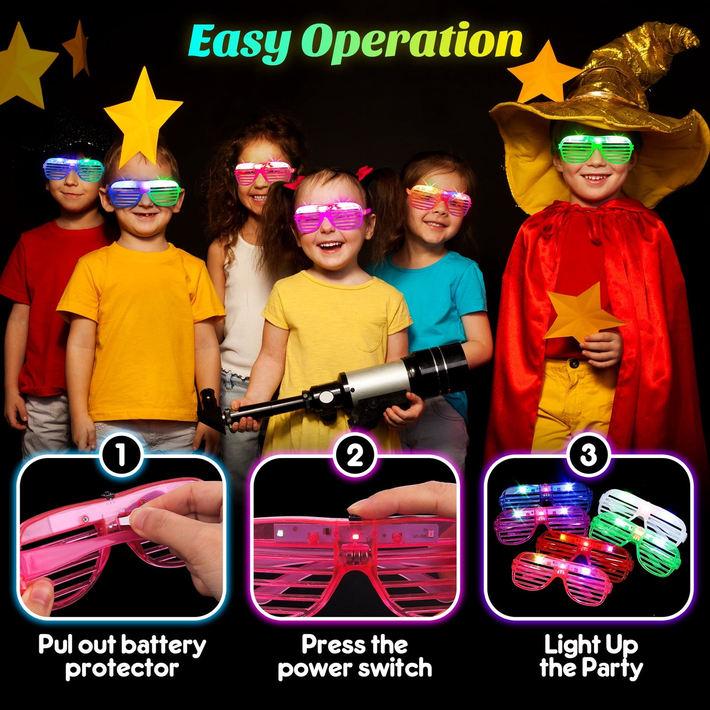 20 Pack LED Glasses Dance Party Favors Light up Glasses, Glow In The Dark Party Supplies Accessories for Kids Adult,New Years Eve Party Supplies 2026 Neon glasses Birthday Party Favors