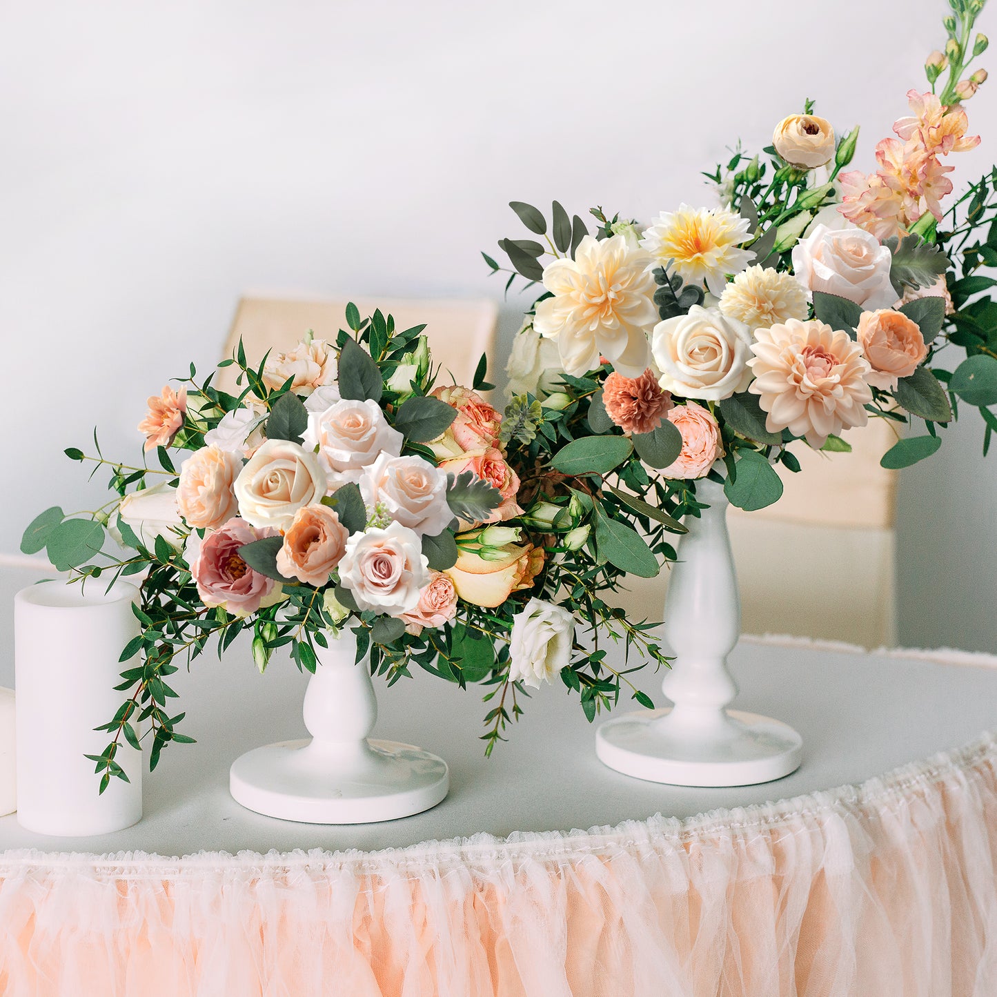 Mocoosy Roses Artificial Flowers Combo Box Set Fake Flowers Bulk, Mix Faux Flowers with Stem for Wedding Bouquets Centerpieces Table Decorations DIY Floral Arrangement Bridal Shower Party Home Decor