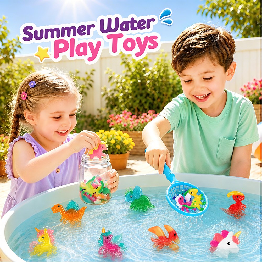 Mocoosy Magic Water Elf Toy Kit for Kids, 10pcs Aqua Fairy Water Gel Kit with 10 Color Aqua Gel & 8 Squishy Maker Molds, Create Water Pets & Squishy Toys, DIY Crafts STEM Gift for Boys Girl