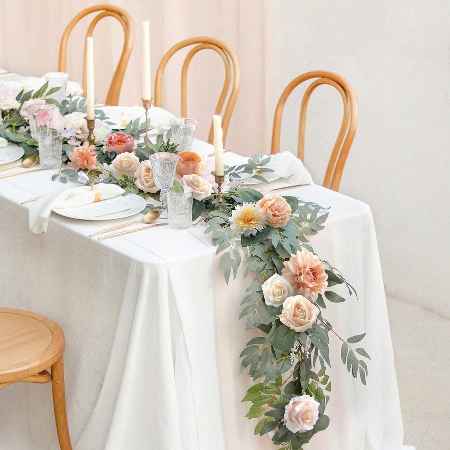 Mocoosy Roses Artificial Flowers Combo Box Set Fake Flowers Bulk, Mix Faux Flowers with Stem for Wedding Bouquets Centerpieces Table Decorations DIY Floral Arrangement Bridal Shower Party Home Decor