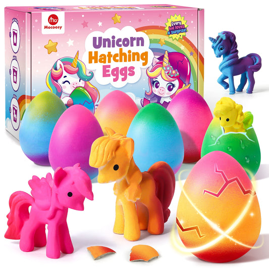 Mocoosy Unicorn Hatching Eggs for Kids, 6 Pack Unicorn Toys Surprise Grows 600%, Birthday Easter Basket Stuffers Crafts Gift for Kids 4-8, Party Favors for Kids Girl Gifts for Ages 3 4 5 6 7 8