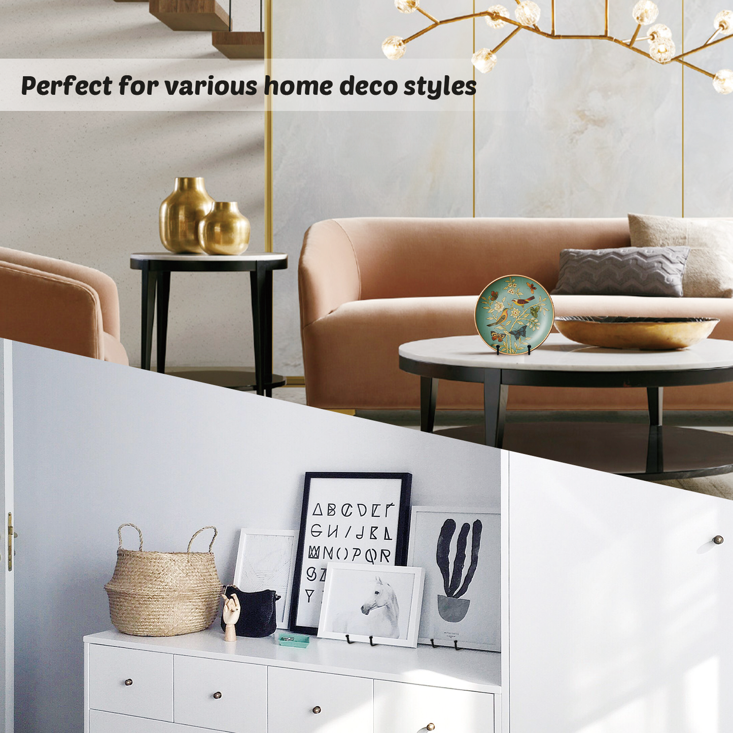 Mocoosy 2 Pack 4 Inch Plate Stands for Display - Black Iron Easel Plate Holder Display Stands Metal Frame Holder Stands for Pictures, Photo, Decorative Plate Dish and Tabletop Art
